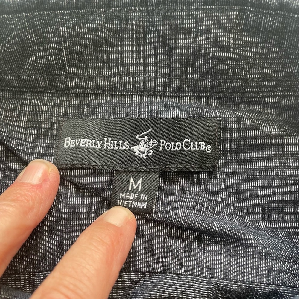 Beverly Hills Polo Club Gray Button-Down Shirt - Picture 2 of 6